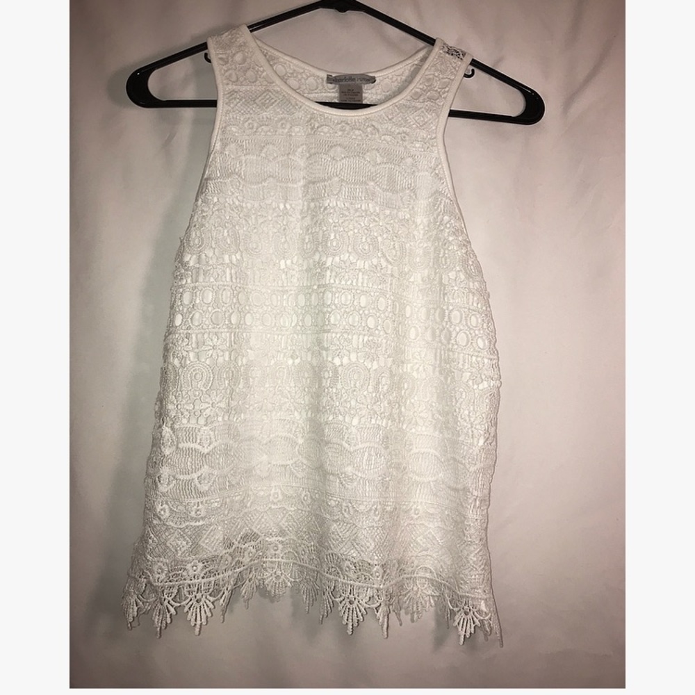 White lace tank top